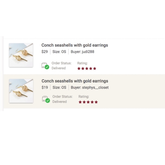 5star rated Handmade Conch seashells gold earrings - Picture 5 of 5